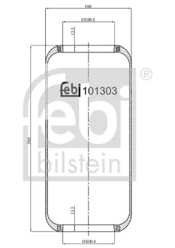 Пневмоподушка передн (діаметр: 100/165мм) IVECO EUROCARGO I-III 01.91-09.15 101303 FEBI FEBI 101303 500042603, 500301776