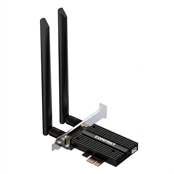 Wi-Fi/Bluetooth адаптер COMFAST CF-AX210 PRO WiFi6 / 5374 Мбіт/с / Bluetooth 5.3 / Два діапазони / PCI Express