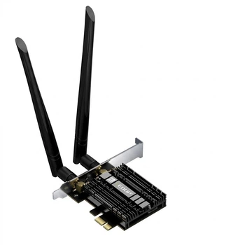 Wi-Fi/Bluetooth адаптер Edup EP-9651 Pro AX210 WiFi6 / 5374 Мбіт/с / Bluetooth 5.3 / Два діапазони / PCI Express