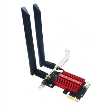 Wi-Fi/Bluetooth адаптер PERCKO Intel AX210 Pro WiFi6E / Bluetooth 5.3 / Три діапазони / MU-MIMO / PCI Express