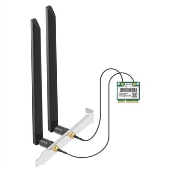 Wi-Fi/Bluetooth адаптер EB-LINK Intel AX210 WiFi6E / Bluetooth 5.2 / Три діапазони / Mini PCI Express