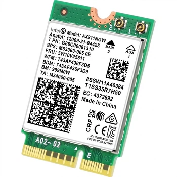 Wi-Fi/Bluetooth адаптер EB-LINK Intel AX211 WiFi6E / Bluetooth 5.3 / Три діапазони / M.2 CNVIo2