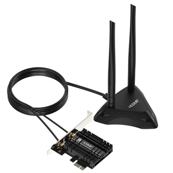 Wi-Fi/Bluetooth адаптер Edup AX210GS Pro WiFi6 / 5374 Мбіт/с / Bluetooth 5.3 / Два діапазони / PCI Express