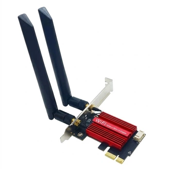 Wi-Fi/Bluetooth адаптер PERCKO AX200 Pro WiFi6 / 3000 Мбіт/с / Bluetooth 5.2 / Два діапазони / MU-MIMO / PCI Express