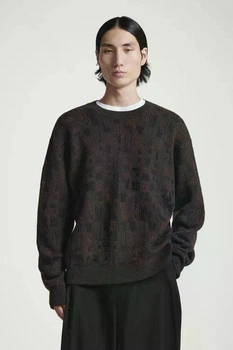 Джемпер чоловічий COS geometric jacquard-knit jumper 1242717001 M Коричнево-чорний
