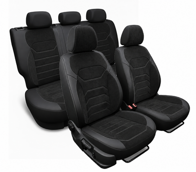 5D Чехлы на сиденья для LEXUS RX 2008- Autovalom Flannel черные с черной вставкой