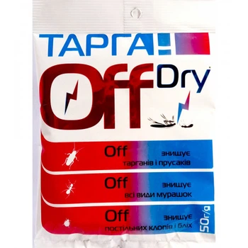 Тарган OFF Dry 50 г — инсектицидный порошок от тараканов, клопов, муравьи, блох, мух и моли