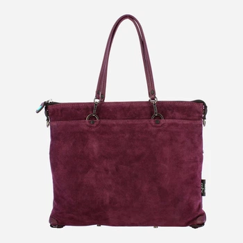 Damska torebka typu crossbody z naturalnego zamszu duża Gabs G3Plus G000033T2X3214 C3530 Bordowa (800070361225)