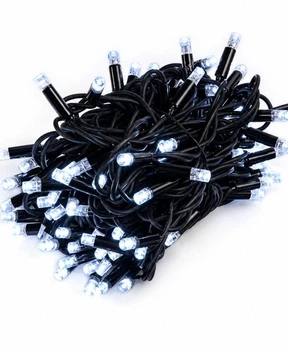 Уличная гирлянда 100 LED, 10м, черный каучук 3,3 мм, белая, 220 В, 1431-03