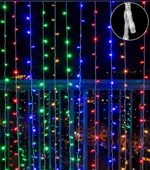 Гирлянда Штора 480 LED, 3м х 3м, мульти, 220 В, 1528-01