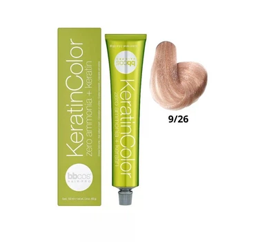 Безаміачна крем-фарба BBcos для волосся Keratin Color 9/26 Блондин дуже світлий рожевий 100 мл