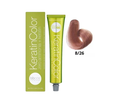 Безаміачна крем-фарба BBcos для волосся Keratin Color 8/26 Блондин світлий рожевий 100 мл