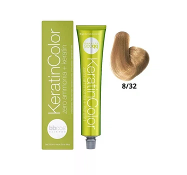 Безаміачна крем-фарба BBcos для волосся Keratin Color 8/32 Блондин світлий медовий 100 мл