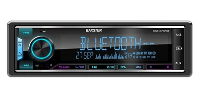 Автомагнітола 1DIN BAXSTER BSF-5732BT (Bluetooth/2USB/MicroSD/AUX/FM) RGB + пульт