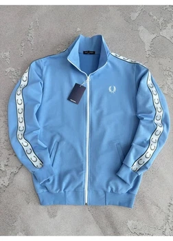 Олімпійка чоловіча Fred Perry з лампасами на блискавці Блакитний L