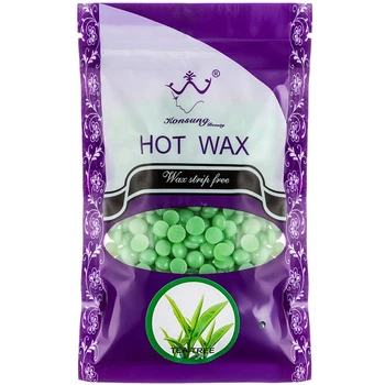 Цветной воск в гранулах Hot Wax 500 грамм Зеленый для ног, рук, тела, бикини, подмышек, шеи и декольте, ягодиц, спины