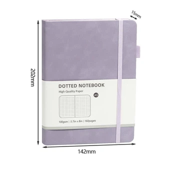 Блокнот Фиолетового в Точку (Dotted Notebook) с бархатистой текстурой Soft-touch Формата А5 202 мм × 142 мм