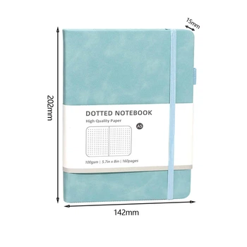 Блокнот Голубой в Точку (Dotted Notebook) с бархатистой текстурой Soft-touch Формата А5 202 мм × 142 мм