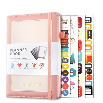 Блокнот планер для Bullet Journal с наклейками недатированый А5 Розовый 120 листов