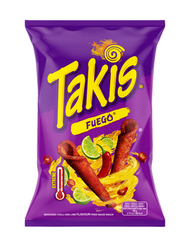 Чипсы кукурузные Takis Fuego с острым перцем чили и лаймом, 100 г