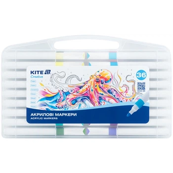 Маркери акрилові Jumbo Kite Creative 36 кольорів (K-1292)