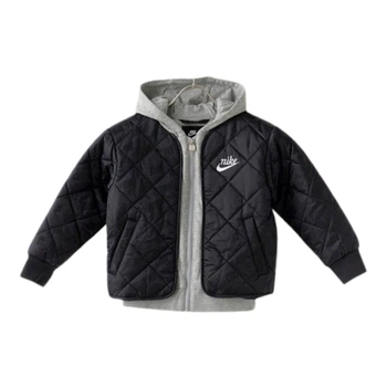 Куртка дитяча Nike Fleece Hooded Quilt Jacket 4 зріст 104 см Чорний 86N071-023