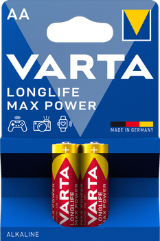 Батарейка пальчик VARTA LONGLIFE MAX POWER AA BLI 2 шт