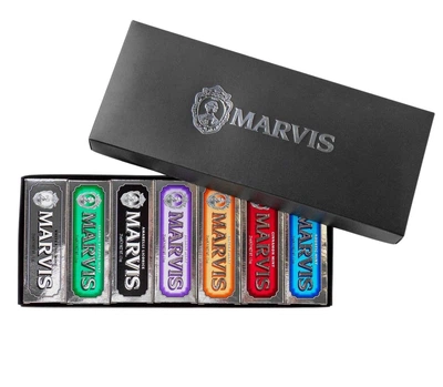 Коробка с 7 видами различных паст Marvis 7 Flavours Box (Классическая, Морская, Имбирь, Лакричника, Жасмин, Корица) 7х25ml