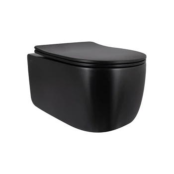 Унітаз підвісний Qtap Taurus Ultra Quiet 515×360×350 мм, Matt Black, з сидінням Slim Duroplast / Soft-close / Quick Release QTTAU28BLM50504 QTAP QTTA