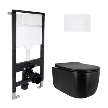 Комплект инсталляция с унитазом Ultra Quiet 515x360x350 Standard QTAP TAURUS QTTAU28BLM5050451727