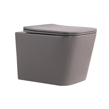 Унитаз подвесной Tern Ultra Quiet 490×365×325 мм, Stone Grey, с сиденьем Slim Duroplast / Soft-close / Quick Release QT17332303ASSG Qtap QTAP QT17332