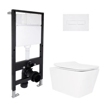Комплект инсталляция с унитазом Rimless 520x360x290 Standard QTAP CROW QT05335170W51625