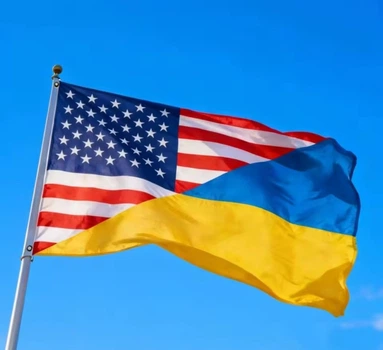 Флаг Украина США Ukraine USA Американский 90×150 см