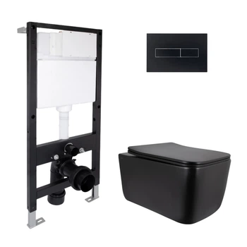 Комплект инсталляция с унитазом Ultra Quiet 520x360x350 Standard QTAP GEMINI QTGEM28BLM5050551734