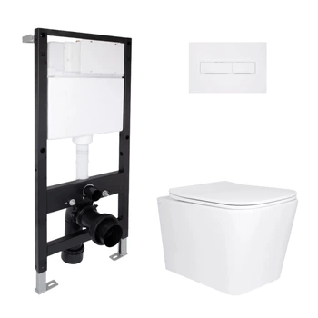 Комплект инсталляция с унитазом Ultra Quiet 525x345x360 Standard QTAP TERN QT17332303AW51565