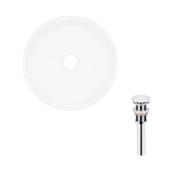 Комплект Qtap Owl: раковина накладная круглая 400х400х155 мм White + донный клапан PU02 QTAP QT1911K53WN47319