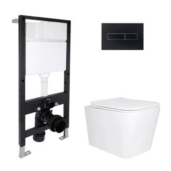 Комплект инсталляция с унитазом Ultra Quiet 525x345x360 Standard QTAP TERN QT17332303AW51566