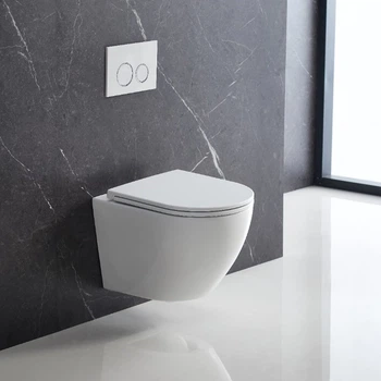 DFL0460111W Flow Унітаз підвісний 495*365*365mm з кришкою soft-close, Vortex Flush, білий глянець (1 сорт) DEVIT DFL0460111W