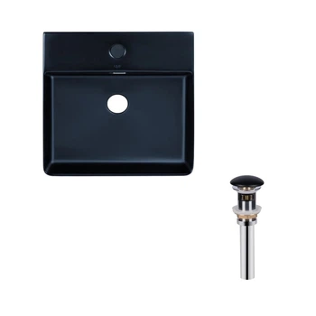 Прямоугольная раковина с донным клапаном QTAP NANDO LT QT12112173SMBMBN47322