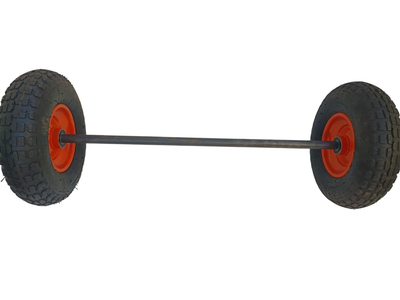 Усиленная ось 88 см, межосевая 70 см, с 2 пневматическими колесами 4.00-6
