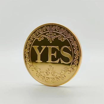Сувенирная монета принятия решений YES/NO 4 см (золотая) OP1-3712