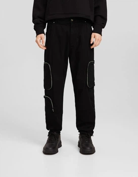 Штани Bershka чорний ETVMA250 36
