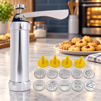 Прес-дозатор Cookie Press 450 мл для формування печива та декорування десертів, 24 змінні елементи