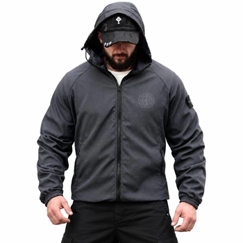 Ветровка мужская Stone Island серая ТР6843, мембранная куртка с капюшоном, весенняя M