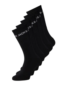 Шкарпетки спортивні Basic Logo 5 пар Jack&Jones чорні 47–50 (uw-003-black-3343)