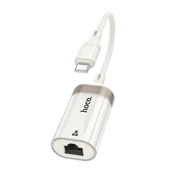 Переходник Hoco UA41B Crystal USB-C — Ethernet RJ45 сетевой адаптер 100 Мбит/с Apricot