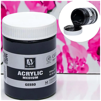 Грунт акриловый черный 500 мл для художественных работ GESSO Acrylic Medium SQ-27980