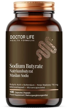 Дієтична добавка Sodium butyrate Doctor Life Бутират натрію 1000 мг 100 капсул (5905692385716)