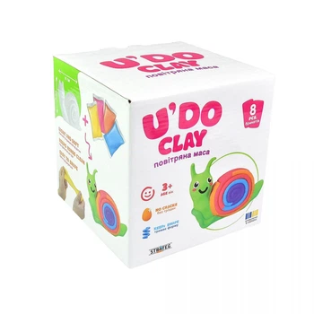 Набор для творчества Strateg Улитка U'DO Clay масса для лепки с фигуркой 8 цветов