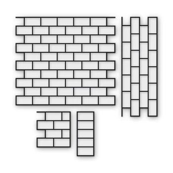 Многоразовый трафарет 97×86 + 97×35 см + 2 откоса, 5 мм — под плитку Metro Mini 75×150 мм, декоративная штукатурка стен
